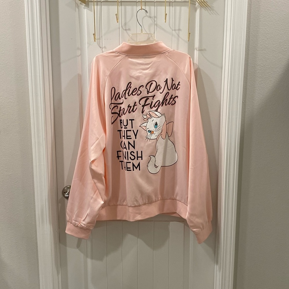 Cakeworthy Bomber Jacket Marie Aristocats Pink Silky 4X Plus Size
